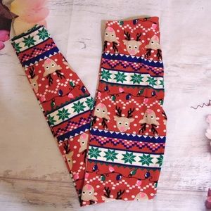 Planet Gold Christmas Pattern Legging Size S NWT